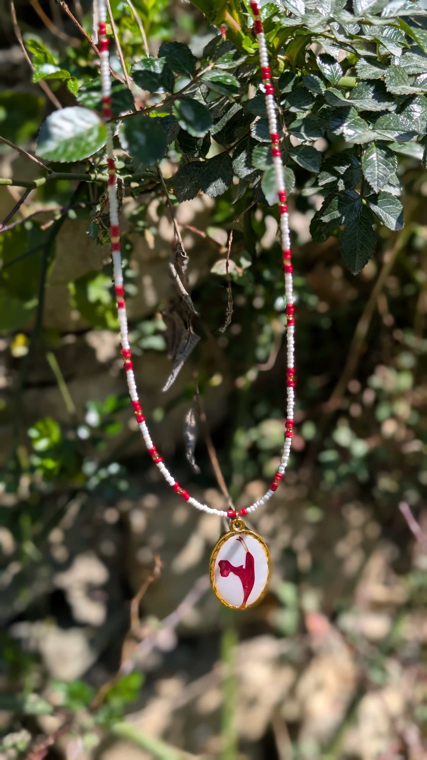 Crimson Tulsi Grace Necklace